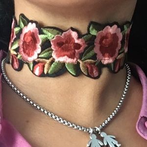 Maxi Bohemian Boho Printed Flower Women  Choker